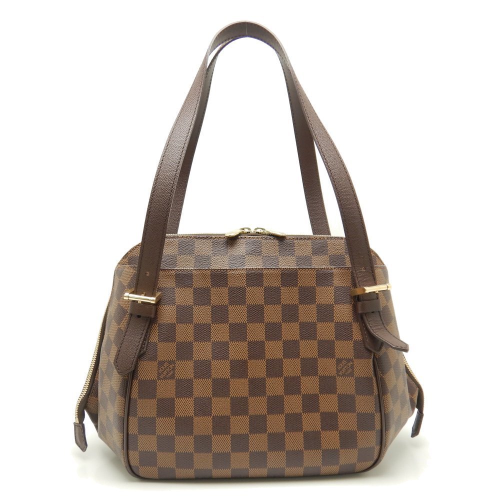 Louis Vuitton Damier Belem MM Ebene Shoulder Bag Brown